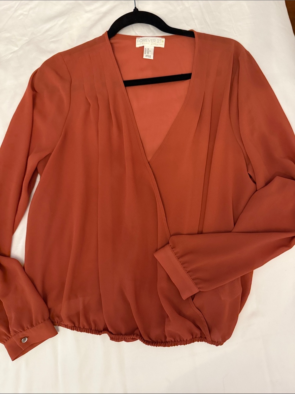 Forever 21 Burnt Orange Surplice Blouse